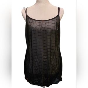 Savage X Fenty Black Sheer Logo Chemise